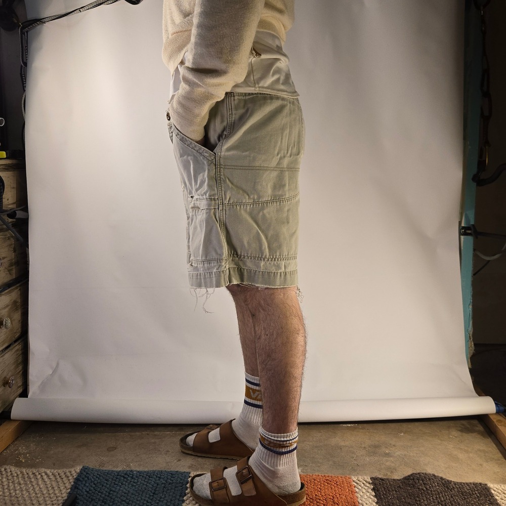 VTG Woolrich Mens 40 Utility Cargo Shorts Thrashed Distressed Y2K Workwear USA - Picture 7 of 9
